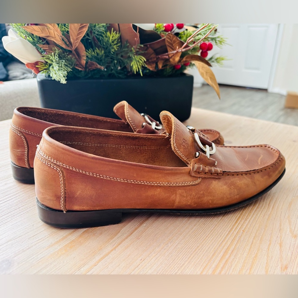 Donald J Pliner Men's Tan Leather Loafers